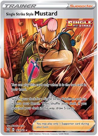 Pokemon Card Battle Styles 163/163 163/163 Single Strike Style Mustard Supporter Full Art