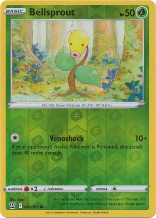 Pokemon Card Battle Styles 001/163 1/163 Bellsprout Reverse Holo Common