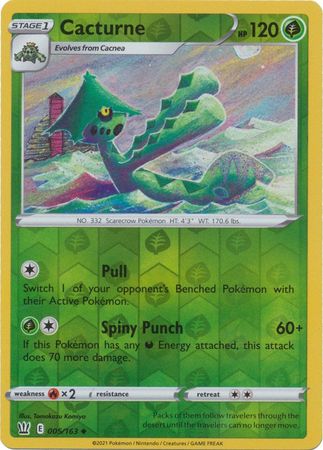 Pokemon Card Battle Styles 005/163 5/163 Cacturne Reverse Holo Uncommon