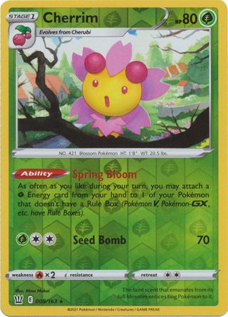 Pokemon Card Battle Styles 008/163 8/163 Cherrim Reverse Holo Rare