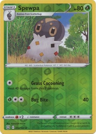 Pokemon Card Battle Styles 012/163 12/163 Spewpa Reverse Holo Uncommon