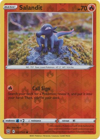 Pokemon Card Battle Styles 027/163 27/163 Salandit Reverse Holo Common