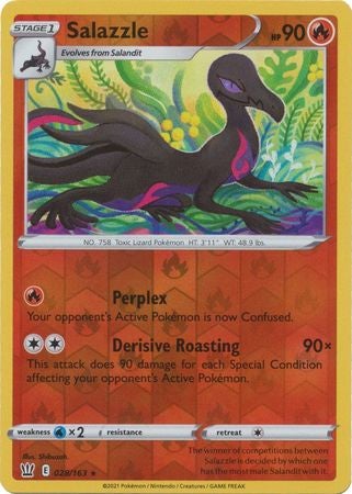 Pokemon Card Battle Styles 028/163 28/163 Salazzle Reverse Holo Rare