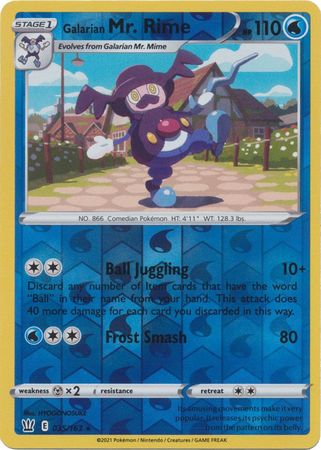 Pokemon Card Battle Styles 035/163 35/163 Galarian Mr. Rime Reverse Holo Rare