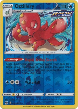 Pokemon Card Battle Styles 037/163 37/163 Octillery Holo Reverse Holo Rare