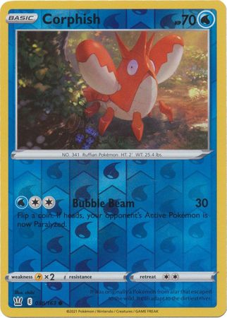 Pokemon Card Battle Styles 038/163 38/163 Corphish Reverse Holo Common