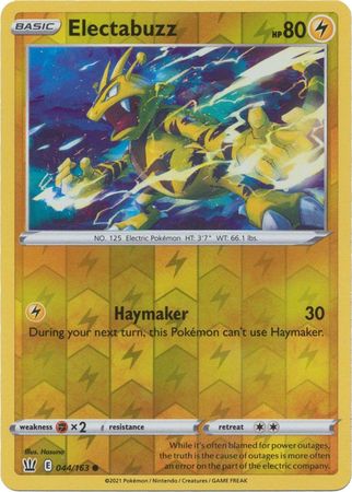 Pokemon Card Battle Styles 044/163 44/163 Electabuzz Reverse Holo Common