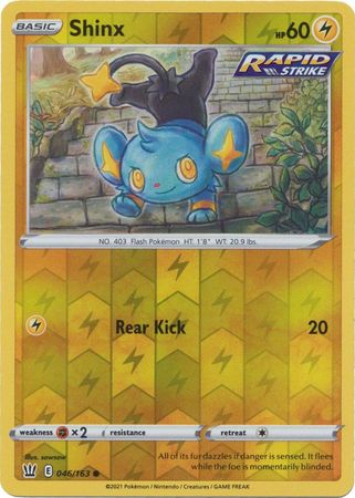 Pokemon Card Battle Styles 046/163 46/163 Shinx Reverse Holo Common