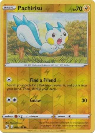 Pokemon Card Battle Styles 049/163 49/163 Pachirisu Reverse Holo Common