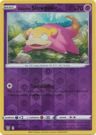 Pokemon Card Battle Styles 054/163 54/163 Galarian Slowpoke Reverse Holo Common