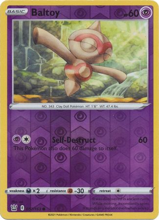 Pokemon Card Battle Styles 057/163 57/163 Baltoy Reverse Holo Common