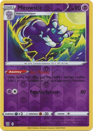 Pokemon Card Battle Styles 061/163 61/163 Meowstic Holo Reverse Holo Rare