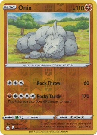 Pokemon Card Battle Styles 068/163 68/163 Onix Reverse Holo Common