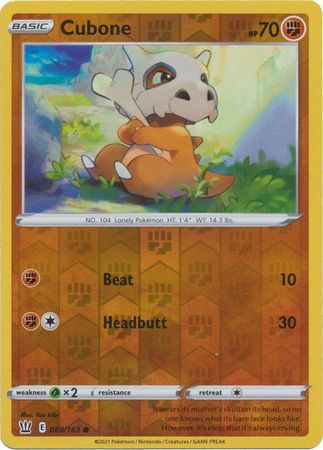 Pokemon Card Battle Styles 069/163 69/163 Cubone Reverse Holo Common