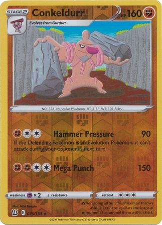 Pokemon Card Battle Styles 075/163 75/163 Conkeldurr Reverse Holo Rare