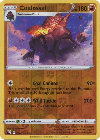 Pokemon Card Battle Styles 080/163 80/163 Coalossal Holo Reverse Holo Rare