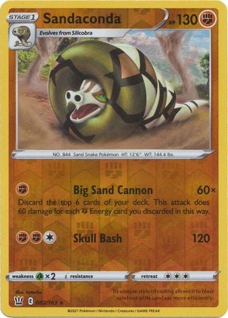 Pokemon Card Battle Styles 082/163 82/163 Sandaconda Holo Reverse Holo Rare