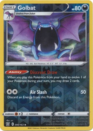 Pokemon Card Battle Styles 090/163 90/163 Golbat Reverse Holo Uncommon