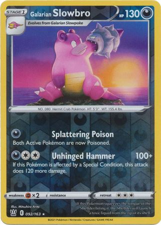 Pokemon Card Battle Styles 092/163 92/163 Galarian Slowbro Reverse Holo Rare