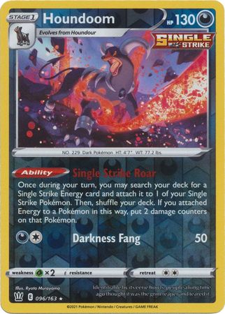 Pokemon Card Battle Styles 096/163 96/163 Houndoom Holo Reverse Holo Rare