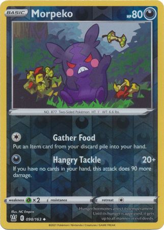 <transcy>Pokemon Card Battle Styles 098/163 98/163 Morpeko Reverse Holo Gelegentlich</transcy>