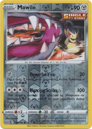 <transcy>Pokemon Card Battle Styles 100/163 100/163 Mawile Reverse Holo Common</transcy>