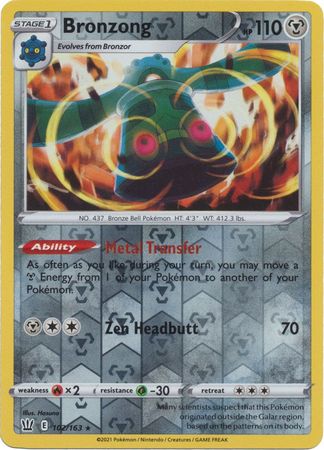 <transcy>Pokemon Card Battle Styles 102/163 102/163 Bronzong Holo Reverse Holo Selten</transcy>