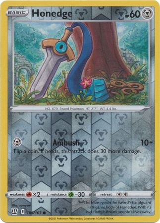 <transcy>Pokemon Card Battle Styles 105/163 105/163 Honedge Reverse Holo Common</transcy>