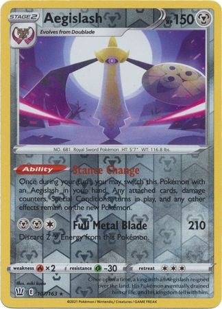 <transcy>Pokemon Card Battle Styles 107/163 107/163 Aegislash Holo Reverse Holo Selten</transcy>