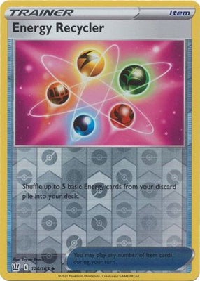 Pokemon Card Battle Styles 124/163 124/163 Energy Recycler Item Reverse Holo Uncommon