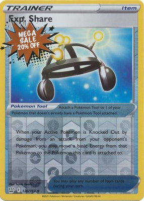 Pokemon Card Battle Styles 126/163 126/163 Exp. Share Item Reverse Holo Uncommon