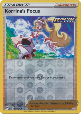 Pokemon Card Battle Styles 128/163 128/163 Korrina's Focus Supporter Reverse Holo Uncommon