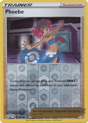 Pokemon Card Battle Styles 130/163 130/163 Phoebe Supporter Reverse Holo Uncommon