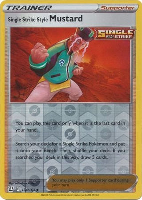 Pokemon Card Battle Styles 134/163 134/163 Single Strike Style Mustard Supporter Reverse Holo Uncommon