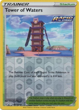 <transcy>Pokemon Card Battle Styles 138/163 138/163 Turm des Wassers Stadium Reverse Holo Gelegentlich</transcy>