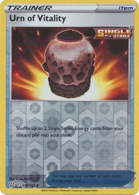 Pokemon Card Battle Styles 139/163 139/163 Urn of Vitality Item Reverse Holo Uncommon