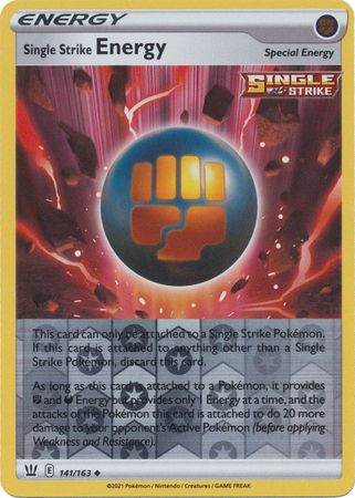 <transcy>Pokemon Card Battle Styles 141/163 141/163 Single Strike Energy Reverse Holo Gelegentlich</transcy>