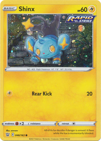 Pokemon Card Battle Styles 046/163 46/163 Shinx Holo Promo