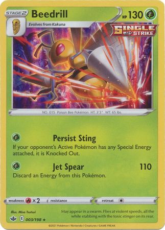 Pokemon Card Chilling Reign 003/198 Beedrill Holo Rare