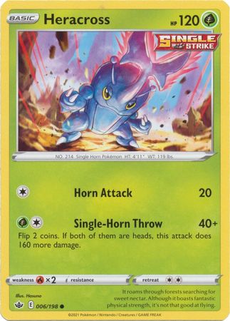 Pokemon Card Chilling Reign 006/198 Heracross Common