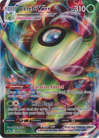 <transcy>Pokemon Card Chilling Reign 008/198 Celebi VMAX Ultra Rare</transcy>