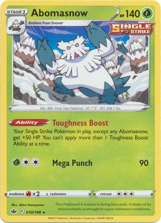 Pokemon Card Chilling Reign 010/198 Abomasnow Rare