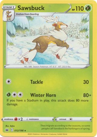 Pokemon Card Chilling Reign 012/198 Sawsbuck Rare