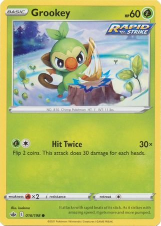 Pokemon Card Chilling Reign 016/198 Grookey Common