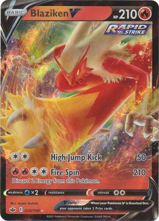 Pokemon Card Chilling Reign 020/198 Blaziken V Ultra Rare