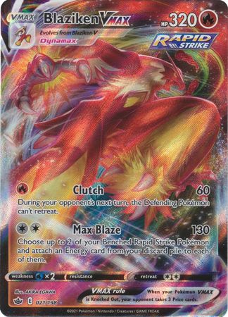 Pokemon Card Chilling Reign 021/198 Blaziken VMAX Ultra Rare