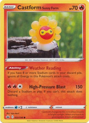 <transcy>Pokemon Card Chilling Reign 022/198 Castform Sunny Form Common</transcy>
