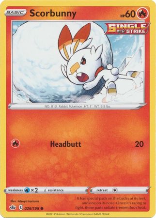 Pokemon Card Chilling Reign 026/198 Scorbunny Common