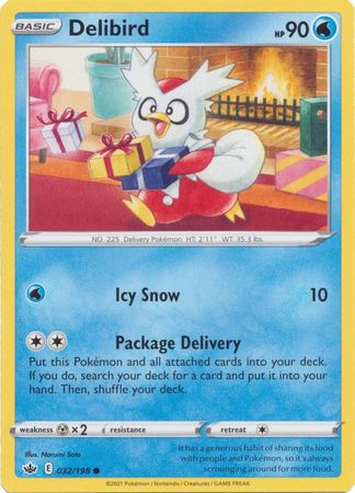 Pokemon Card Chilling Reign 032/198 Delibird Common