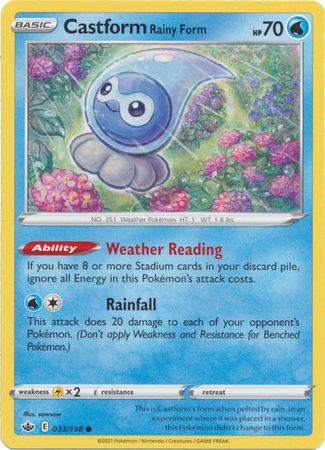 Pokemon Card Chilling Reign 033/198 Castform Rainy Form Common